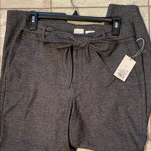 a new day Charcoal Stripe New Cropped Tie-Waist Pants